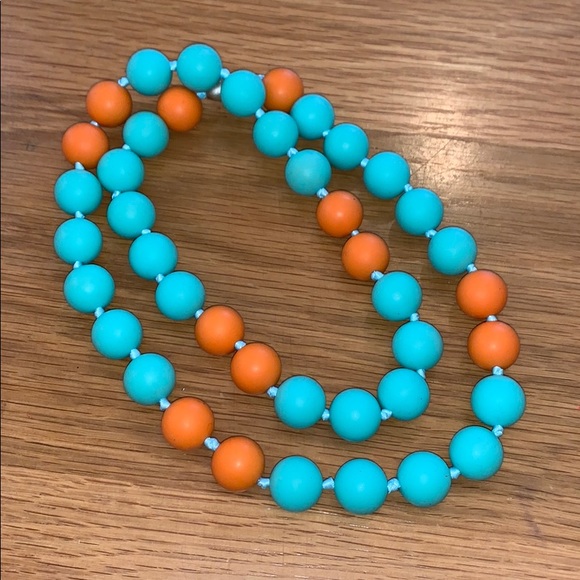 Turquoise & Orange Silicone Necklace~ - Picture 4 of 8